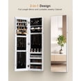 thumbnail image 5 of Skyhill Jewelry Cabinet,40in Jewelry Armoire Organizer,Mirror without borders,Door or Wall Mounted（White）, 5 of 9