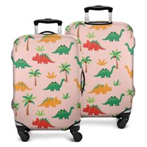 Pink Cartoon Dinosaurs Palms Pattern Luggage Cover Fashion Suitcase Cover Baggage Covers Fit 25-28 Inch Luggage (Go Travel)