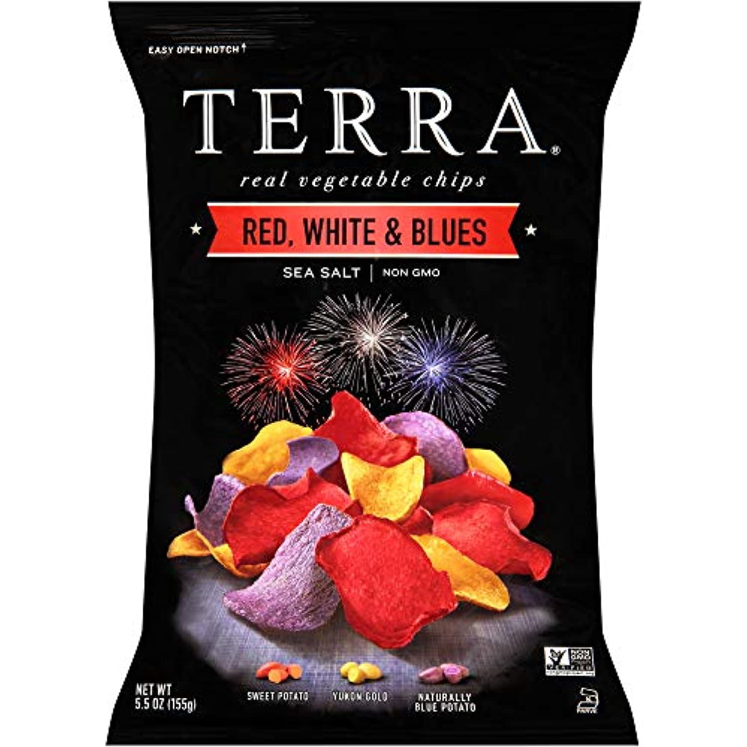 Terra Vegetable Chips, Red, Whites & Blues With Sea Salt, 5.5 Oz. (Pack
