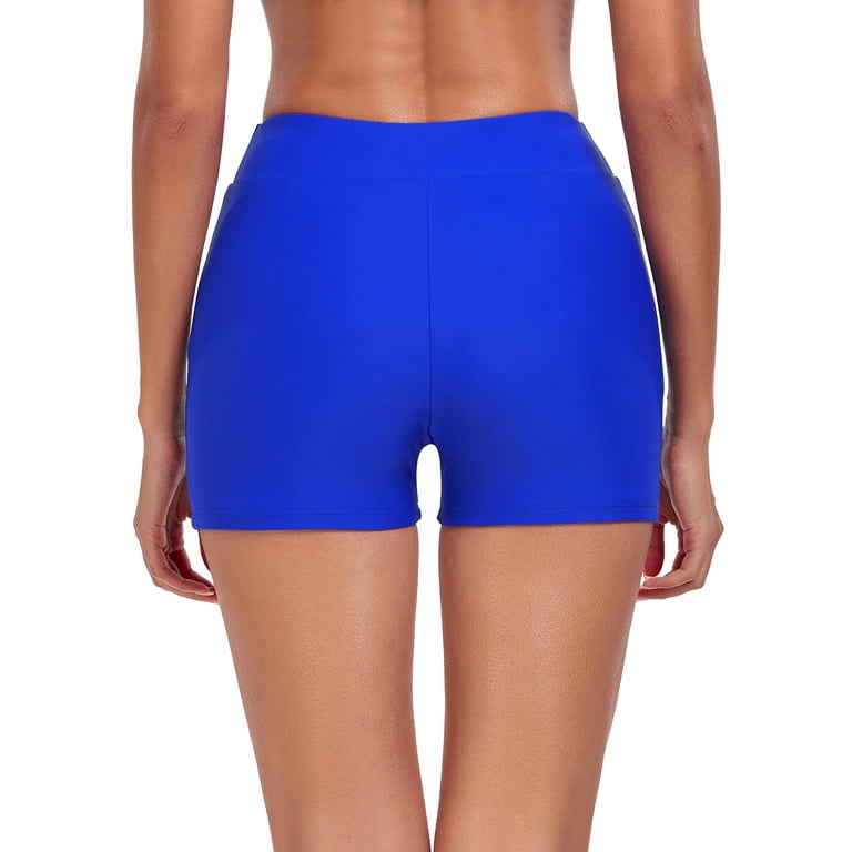 RELLECIGA Women s Royal Blue High Waisted Board Shorts Boyshorts Swim Bottoms Swim Shorts Women Size X Large