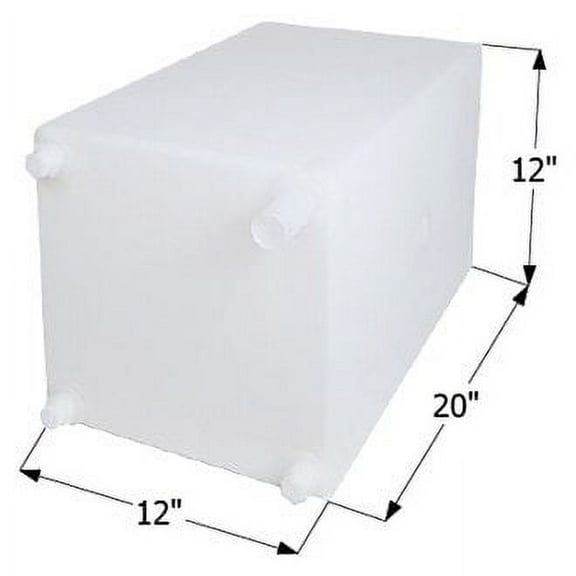 Icon Technologies 12734 - WT2470 12 gal. Fresh Water Tank with 1/2" Fittings (20"L x 12"W x 12"H)