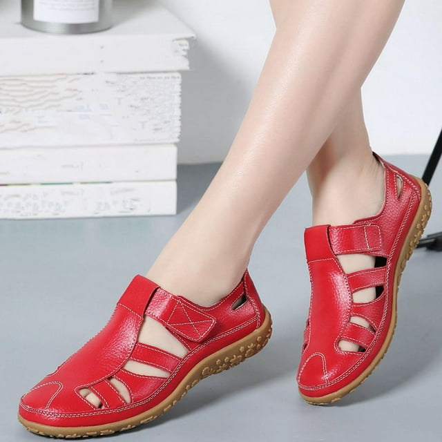 Latrodar Sandales de Pêcheur pour Femmes Sandales de Plage pour Femmes Sandales Plates Sandales pour Femmes Randonnée Confortables Sandales de Plage Élastiques Chaussures à Enfiler Sandales Larges Unies pour Dames Cadeaux du 4 Juillet