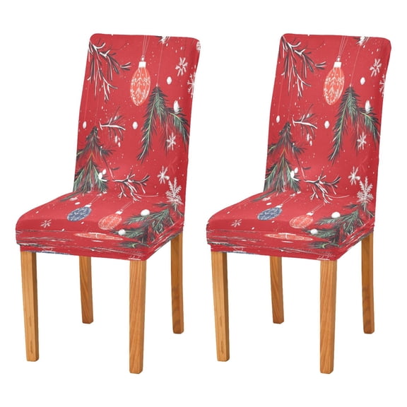Chair Cover 2 Pack Removable Dining Chair Protectors Washable Chair Slipcovers Seat for Home Wedding Decor Christmas Tree Branches