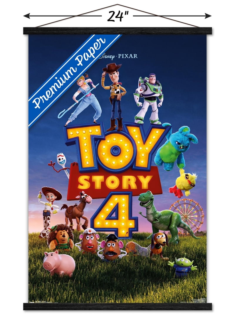 Disney Pixar Toy Story 4 - One Sheet Wall Poster with Wooden