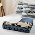 thumbnail image 4 of Erosebridal Rustic Lake House Quilt King for Boys Girls, Blue Beige Stripe King Coverlet Set, 3pcs 1 Bedspread and 2 Pillowcases, 4 of 4