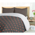 thumbnail image 5 of Ambesonne Botanical Duvet Cover Sets, Dark Colored Bloomings, 2-King, Olive Green Orange Grey, 5 of 7