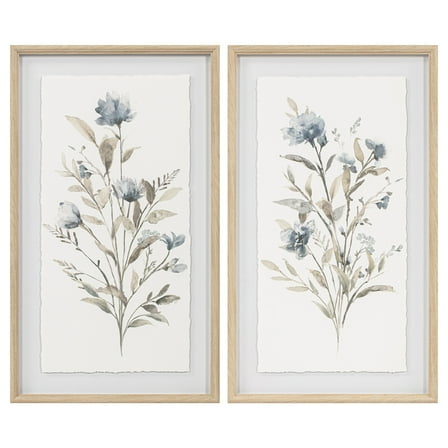 My Texas House Delicate Botanical Framed Art 2pc Set 17x29