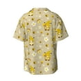thumbnail image 2 of Xecao offers the Cute Bee Gnomes for Men's Casual Short-sleeved Shirt, a button-up collared shirt with a pocket, perfect for beach vacations and yacht travel in the XX-Large size., 2 of 7