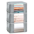thumbnail image 2 of Bolsa de almacenamiento de ropa de paquete de 3, bolsa de almacenamiento plegable debajo de la cama, caja de almacenamiento de tela, almacenamiento de ropa con cremallera, utilizado para mantas, ropa Adepaton MZQ-0382, 2 of 8