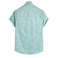 thumbnail image 4 of Camisa casual de manga corta con botones y solapa con estampado delgado para hombre Pompotops  oipoqjl43394, 4 of 9