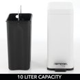 thumbnail image 4 of mDesign Slim Metal 2.6 Gallon Step Trash Can with Lid and Liner Bucket, White, 4 of 7