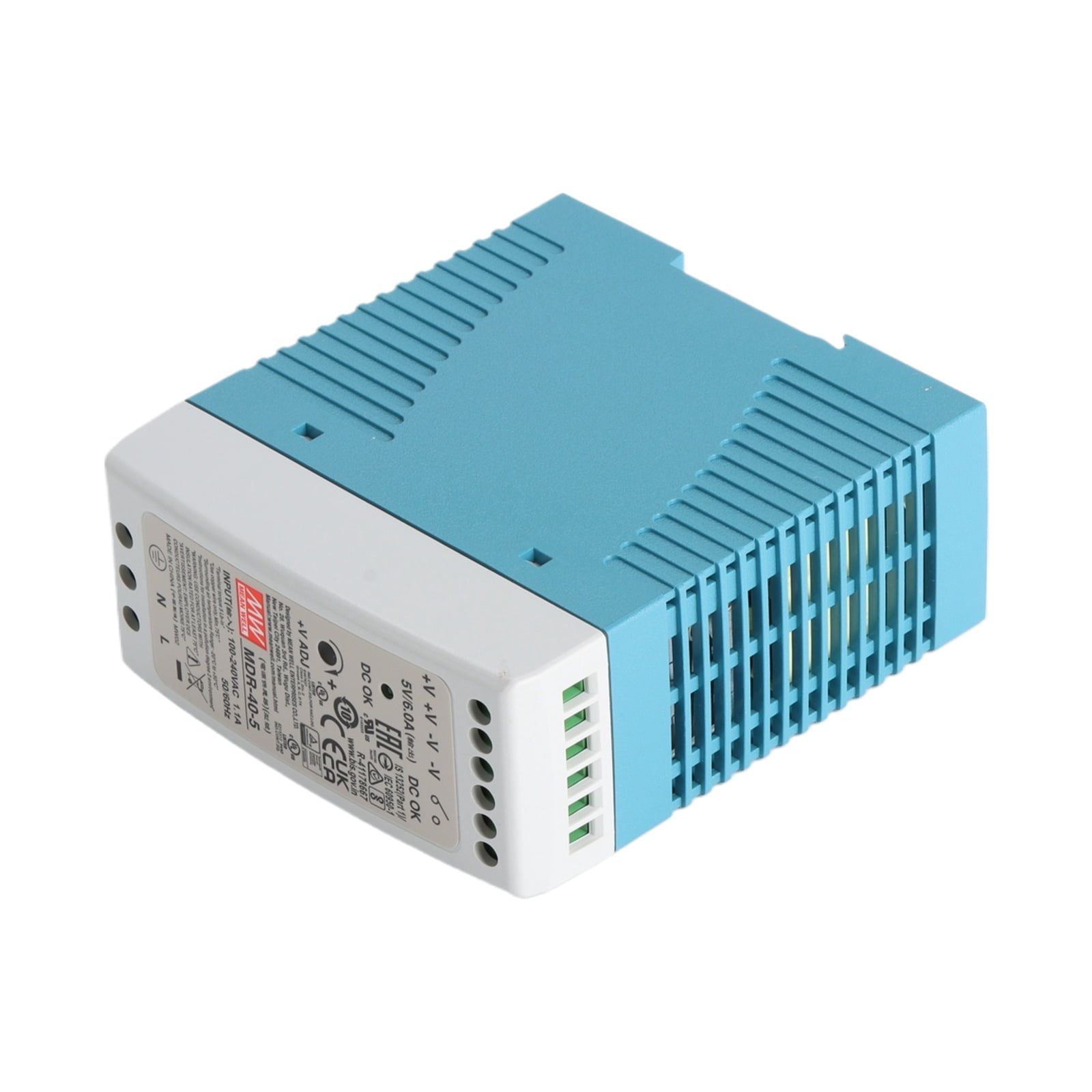 Feedannce 5V 6A 30W DIN Rail Power Supply, Industrial Automation, MEAN WELL MDR-40-5