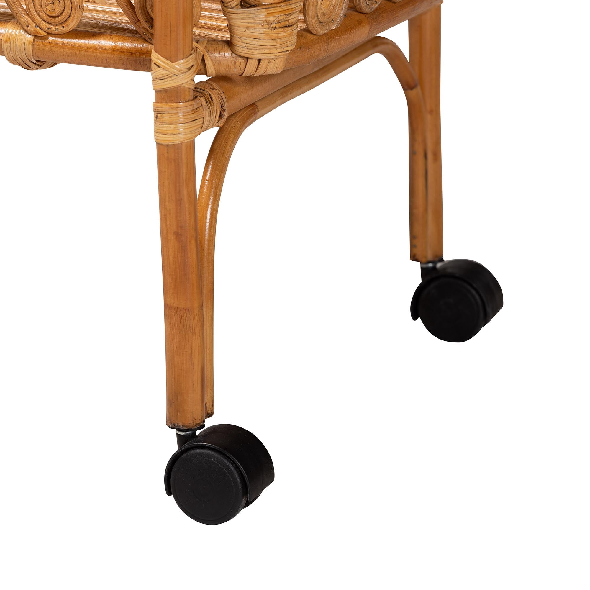 Bali & Pari Diwata Rattan BOHO Kitchen Cart, Natural Brown