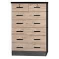 thumbnail image 2 of Cindy 7 Drawer Chest Wooden Dresser - Natural Oak & Dark Gray, 2 of 7