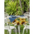 thumbnail image 3 of Outdoor Tablecloth with Umbrella Hole for Patio/Picnic/Party/Camping, Summer Sunflowers Waterproof Table Cloth Round Cover Washable, Botanical Country Flowers Leaves (Dia 54"), 3 of 8