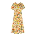 thumbnail image 4 of Fankiway Femmes Col Rond Manches Courtes Mi-Veau Double Poche Imprimé Floral Robe à Manches Courtes Robe à Col Rond Plus des Robes de Taille pour les Femmes Courbes Robes de Printemps pour les Femmes 3518, 4 of 5