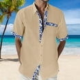 thumbnail image 3 of PEASKJP Mens Hawaiian Shirts Short Sleeve New Hawaiian Shirts Tropical Baseball Holiday Couple Team Family Matching Aloha Shirts Dress (Khaki,S), 3 of 4