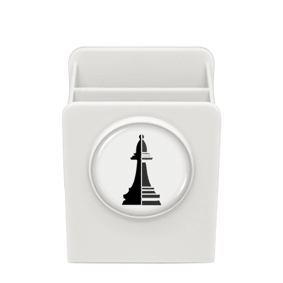 Checkerboard Bishop Black Word Chess Desk Pencil Holder Cup Pen Organizer