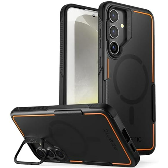 Poetic Neon Case for Galaxy S24 6.2", [Built-in Camera Stand] [Compatible with Wireless Charge], Black