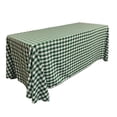 thumbnail image 1 of LA Linen Gingham Checkered Rectangular Tablecloth 90'' x 132'' White & Hunter Green Polyester, 1 of 2