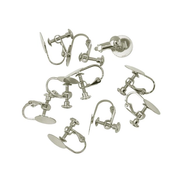 Fornituras para Pendientes No Perforados Posterior de Rosca Piezas con Pegamento en Almohadil Fornituras para Pendientes BLESIY Hallazgos de la joyería del pendiente del clip