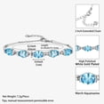 thumbnail image 4 of Juwaliy 18K White Gold Plated Oval Tennis Bracelets for Women,March Birthstone Bracelet Blue Aquamarine Jewelry Birthday Valentine's Day Gifts for Her, 4 of 8