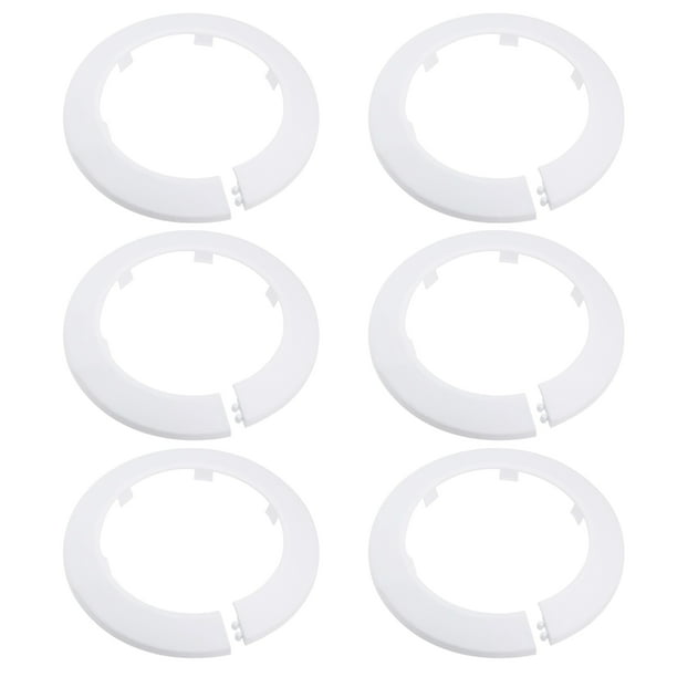 Uxcell 89mm PP Plastic White Water Pipe Cover Decoration 6 Pack ...