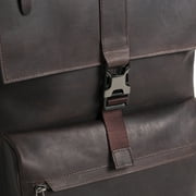 VELEZ Dark Brown Top Grain Leather Laptop Backpack for Men Mens Vintage Casual Daypack