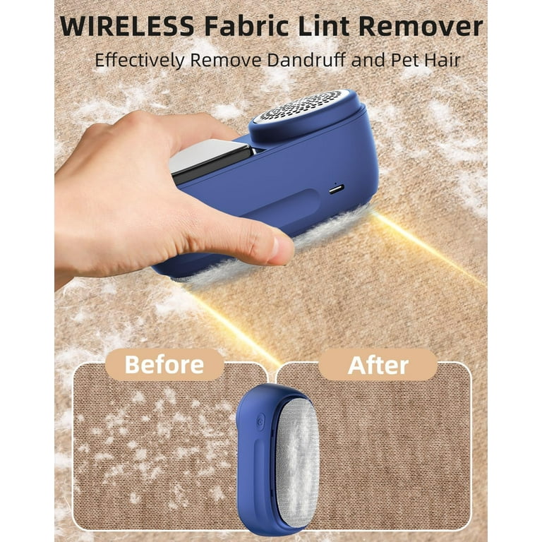 FrSara Fabric Shaver Lint Remover and Lint Brush Rechargeable, 2600mAh Portable  Sweater Defuzzer Shaver, 2-Speed Power Adjustment, Fuzz Shaver for Clothes  Wool Couch Blanket Curtain Balls Pills - Blue 
