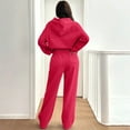 thumbnail image 7 of Women's Oversized 2 Piece Sweatsuit Set Hoodie Wide Leg Sweatpants Casual Lounge Outfit Red XL, 7 of 7