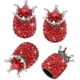thumbnail image 1 of Tapones de vástago de válvula Oso de Fresa Paquete de 4 tapones de válvula de neumático hechos a mano con diamantes de imitación a prueba de polvo, 1 of 5
