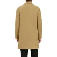 thumbnail image 3 of INSPIRE CHIC Men's Coats Solid Color Notched Collar Single Breasted Winter Long Coat XL Khaki, 3 of 7