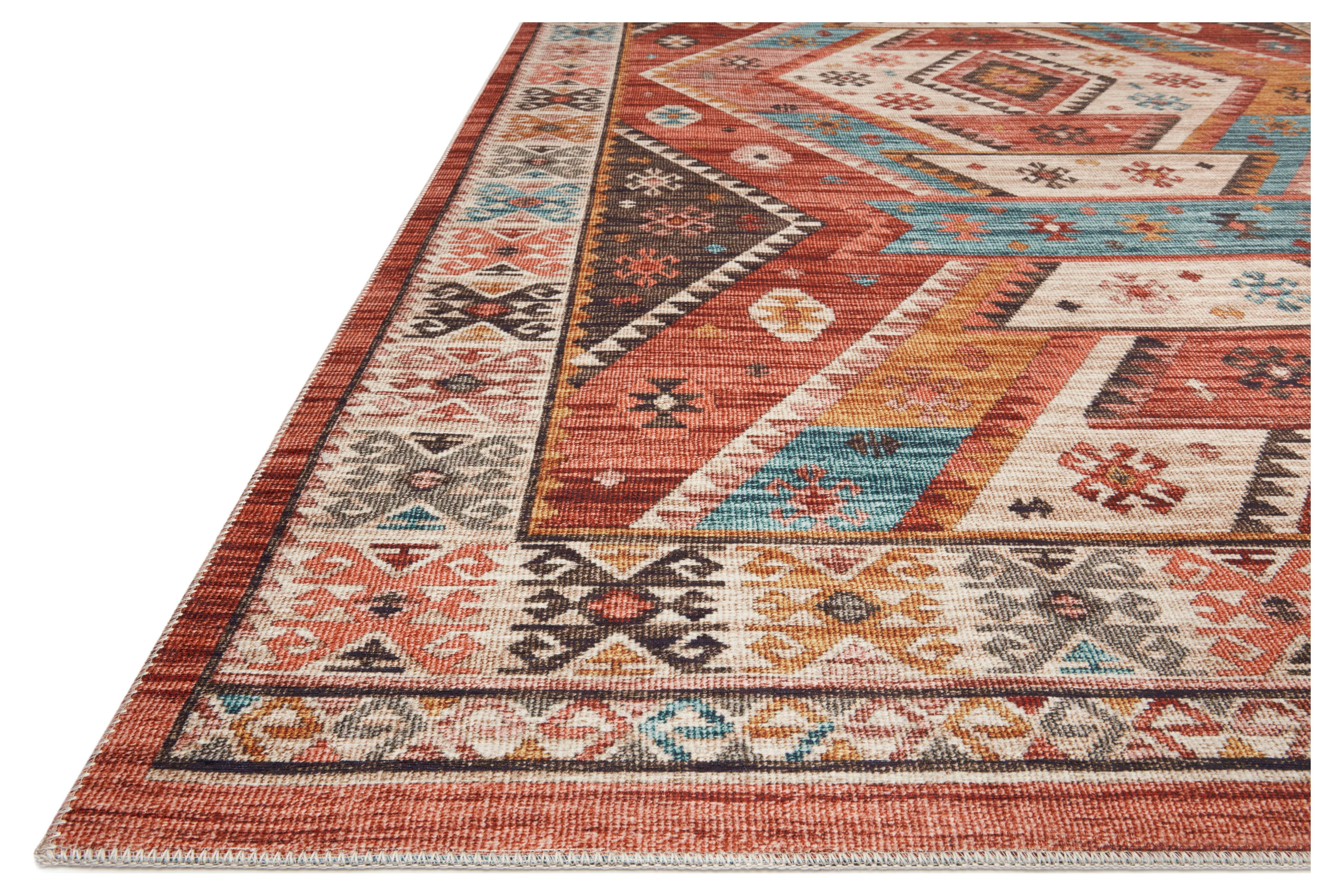Turkish & Persian Kilim-Style Zion Red, Multi 5-0" x 7-6" Area Rug