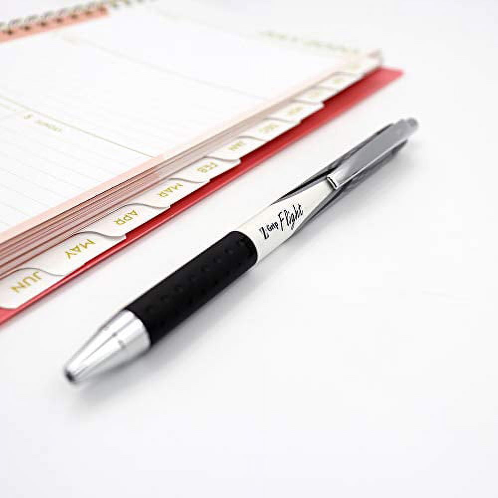 Zebra Pen Z-Grip Flight Retractable Ballpoint Pens, Bold Point, 1.2 mm, Black Ink, 12 Count