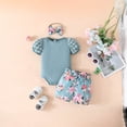 thumbnail image 2 of Utlike Girls Clothing Set Baby Summer Infant Outfit Ruffle Romper Short Set Cute Baby Clothes For Fashion Trend Outfits For Sweet Girls Size 12 Months-18 Months, 2 of 6