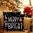 thumbnail image 4 of Christmas Black Pillow Covers 18x18in Square Pillow Cases Winter Holiday Home Decor for Sofa Couch, 4 of 6