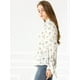 thumbnail image 4 of Blusa Floral Allegra K de Oficina Cuello Puntiagudo con Botones para Mujeres Blanco S, 4 of 6