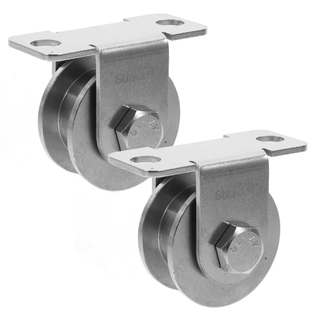 CRAFTHROU 2Ud Polea De Cable De Acero Inoxidable Para Pared Con Rodamientos Integrados Para Puertas Corredizas