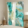 thumbnail image 3 of Castle Fairy Gradient Abstract Marble Blackout Curtains Set of 2 (52x84 Each) for Teens Boys Girls,Teal Golden Grey Window Curtains,Marbling Watercolor Curtains and Drapes,Ultra Soft Home Decor, 3 of 6