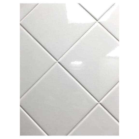 4x4 White Glossy Finish Ceramic Subway Tile Shower Walls Backsplashes (10SF Full Box 80PCS)