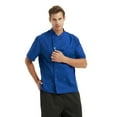 thumbnail image 5 of Toptie 2 Pack Unisex Short Sleeve Chef Coat Jacket, Royal Blue, 5 of 6
