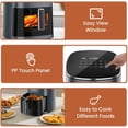 thumbnail image 2 of 6QT Compact Air Fryer with Window, 12-in-1 Multi‑Function Oilless Fryer with Digital Touchscreen for Home Cooking, Family Size, Nonstick & Dishwasher Safe Basket, Gray, 2 of 9