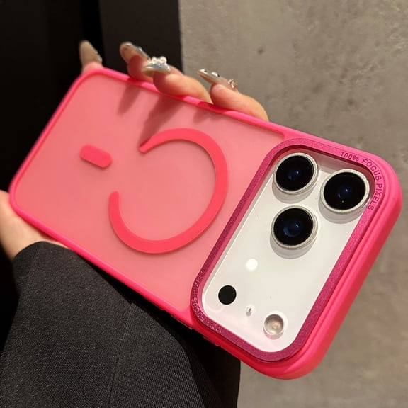 Dteck Magnetic for iPhone 17 Pro Max Case, Compatible with MagSafe, Translucent Matte Anti-Scratch Shockproof Protective Phone Cover,Rose