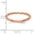 thumbnail image 4 of Solid Sterling Silver Stackable Expressions Pink-plated Rice Ring - Ring Size 8.0, 4 of 7