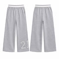 thumbnail image 2 of Forever 21 Girls Sweatpants Cotton Blend Fleece Wide Leg Baggy Pants with Pockets and Elastic Waistband, 2 of 7
