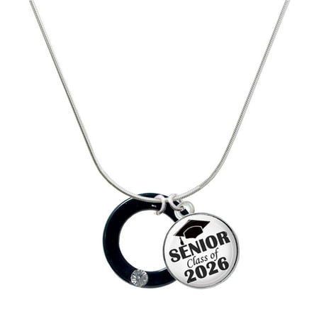 Delight Jewelry Acrylic Medium Circle with 4mm Crystal Black – Silvertone Senior Class of 2026 Dome Necklace 18 Delight Jewelry Acrylic Medium Circle with 4mm Crystal Black – Silvertone Senior Class of 2026 Dome Necklace 18