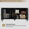 thumbnail image 5 of CBJCBJ 58" Retro Sideboard Buffet Cabinet with Storage, Accent Cabinet for Kitchen, Living Room,Black, 5 of 6