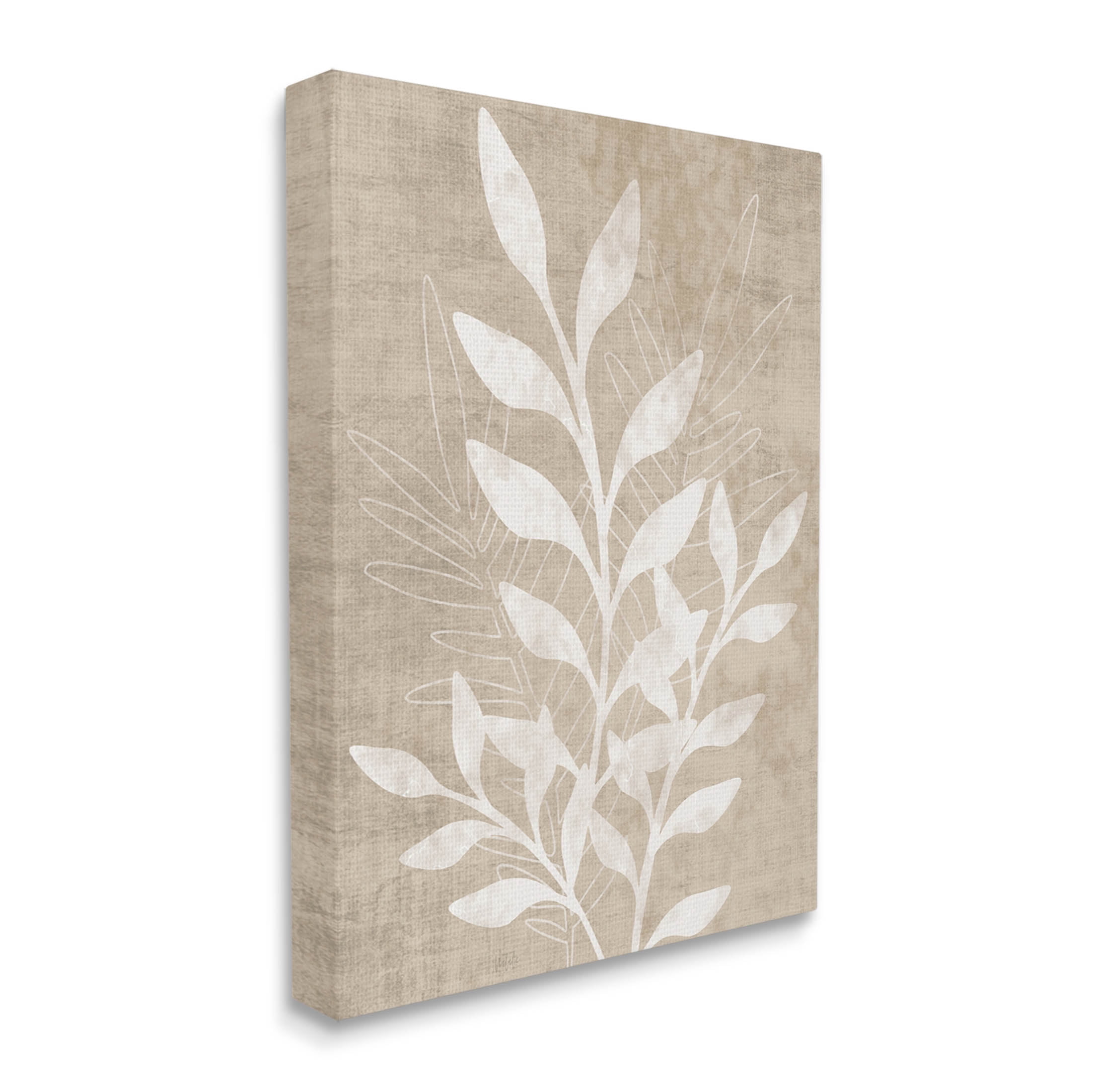 Stupell Industries Neutral Plant Leaf Collage Graphic Art Gallery Wrapped Canvas Print Wall Art, Design by Natalie Carpentieri
