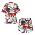 thumbnail image 4 of Naloa Colorful Mushrooms (2) Women's Short-Sleeved Pajama Set, Loungewear, Summer pajamas, Breathable Cozy - Large, 4 of 9
