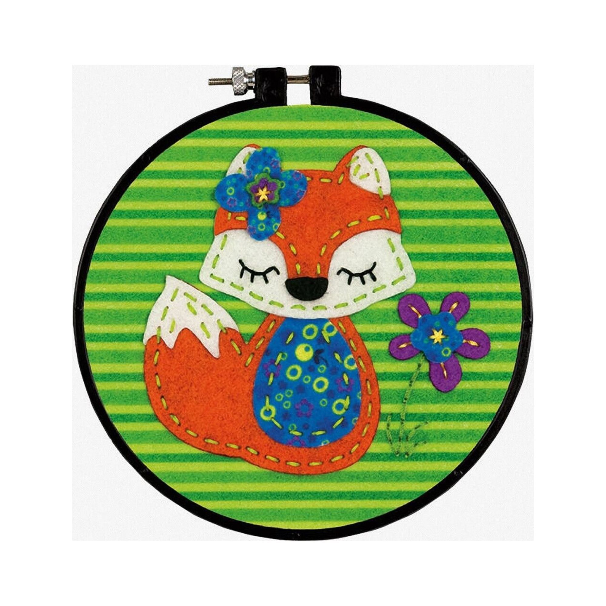 Dimensions Counted Cross Stitch Kits for Beginners 8+ Cool Fish Hedgehog Fox Raccoon Set of 4